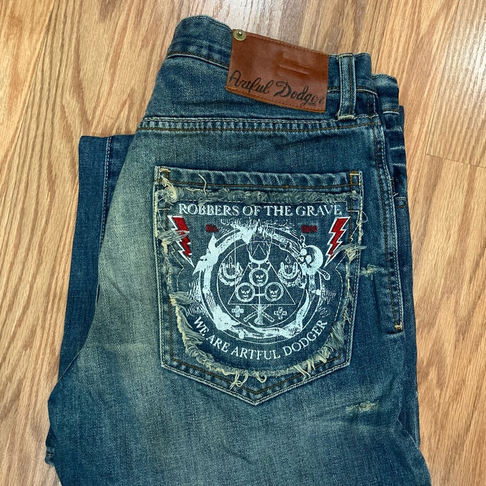 Awful dodgers men’s jean little distressed-size 32 - Picture 7 of 8